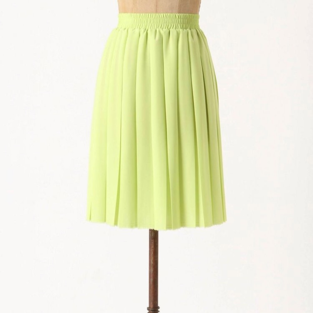 ANTHROPOLOGIE | Neon pleated skirt.